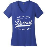 Classic Michiganians Vintage Detroit Motor City Michigan Mi Gift Women's V-Neck T-Shirt