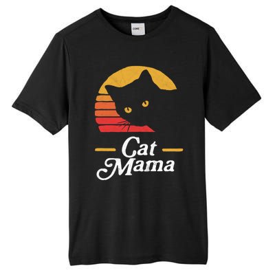 Cat Mama Vintage Eighties Style Cat Retro Distressed Gift Tall Fusion ChromaSoft Performance T-Shirt