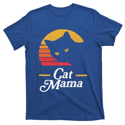 Cat Mama Vintage Eighties Style Cat Retro Distressed Gift T-Shirt