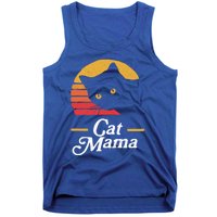 Cat Mama Vintage Eighties Style Cat Retro Distressed Gift Tank Top