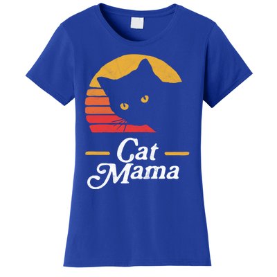 Cat Mama Vintage Eighties Style Cat Retro Distressed Gift Women's T-Shirt