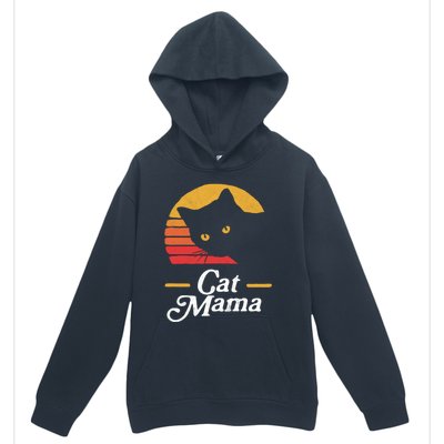 Cat Mama Vintage Eighties Style Cat Retro Distressed Gift Urban Pullover Hoodie