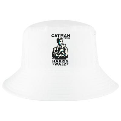 Cat Man Voter For Harris Walz Waltz Cool Comfort Performance Bucket Hat