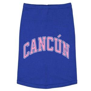 Cancun Mexico Varsity Style Pink Text Funny Gift Doggie Tank