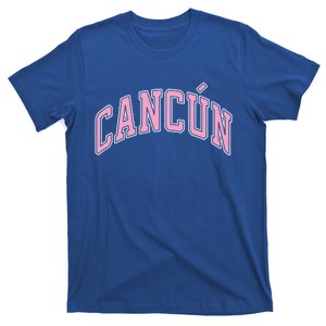 Cancun Mexico Varsity Style Pink Text Funny Gift T-Shirt