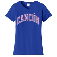 Cancun Mexico Varsity Style Pink Text Funny Gift Women's T-Shirt