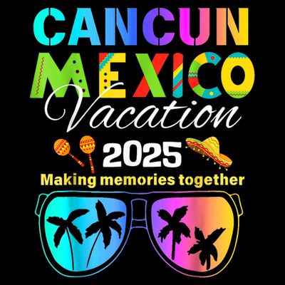 Cancun Mexico Vacation Beach 2025 Trip Group Squad Colorful T-Shirt