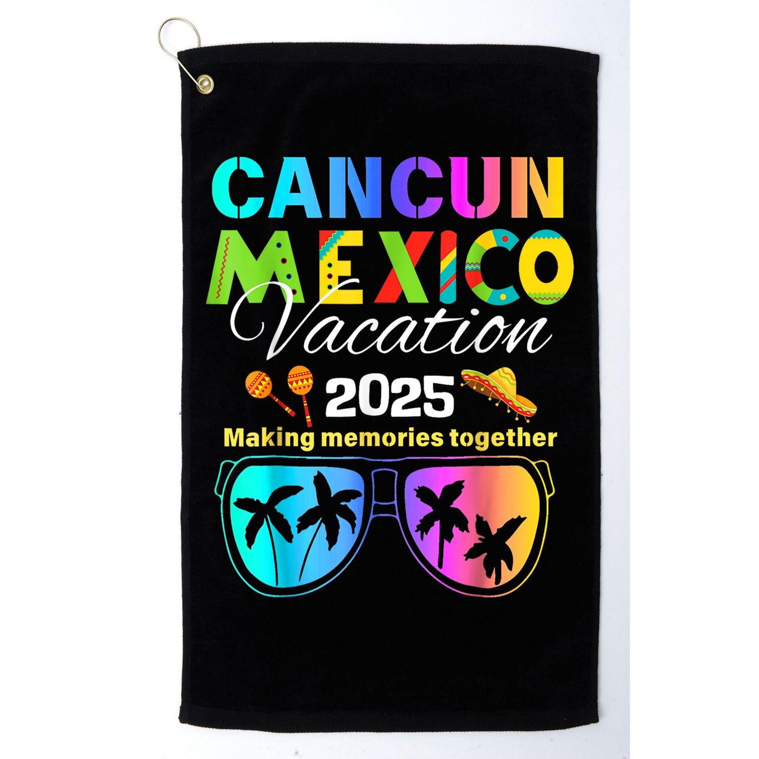 Cancun Mexico Vacation Beach 2025 Trip Group Squad Colorful Golf Towel