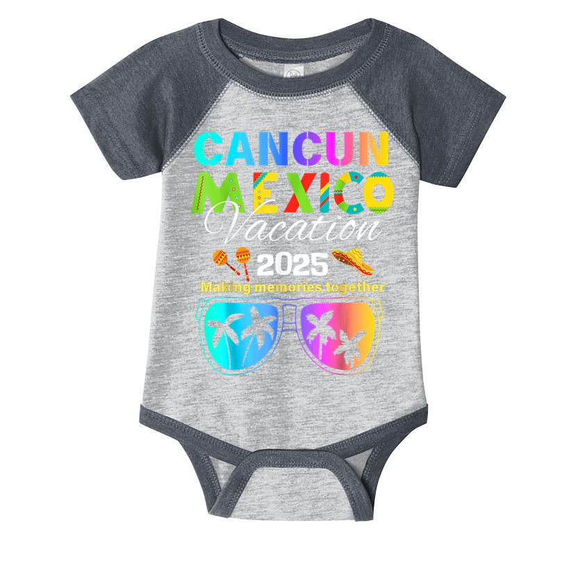 Cancun Mexico Vacation Beach 2025 Trip Group Squad Colorful Infant Baby Jersey Bodysuit