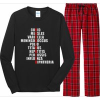 Covid Measles Varicella Vaccinated Cute Saying Idea Long Sleeve Pajama Set