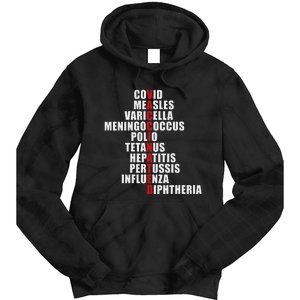 Covid Measles Varicella Vaccinated Cute Saying Idea Tie Dye Hoodie