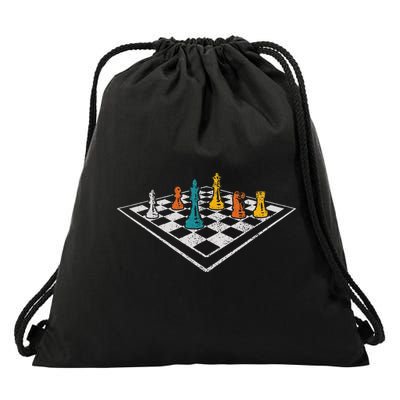 Chess Master Vintage Retro Club Chess Player Drawstring Bag