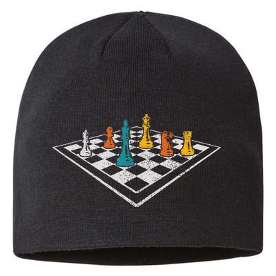 Chess Master Vintage Retro Club Chess Player Sustainable Beanie