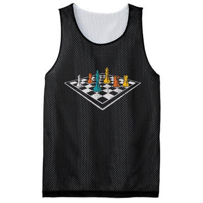 Chess Master Vintage Retro Club Chess Player Mesh Reversible Basketball Jersey Tank
