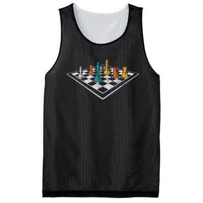 Chess Master Vintage Retro Club Chess Player Mesh Reversible Basketball Jersey Tank