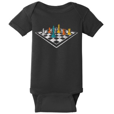 Chess Master Vintage Retro Club Chess Player Baby Bodysuit