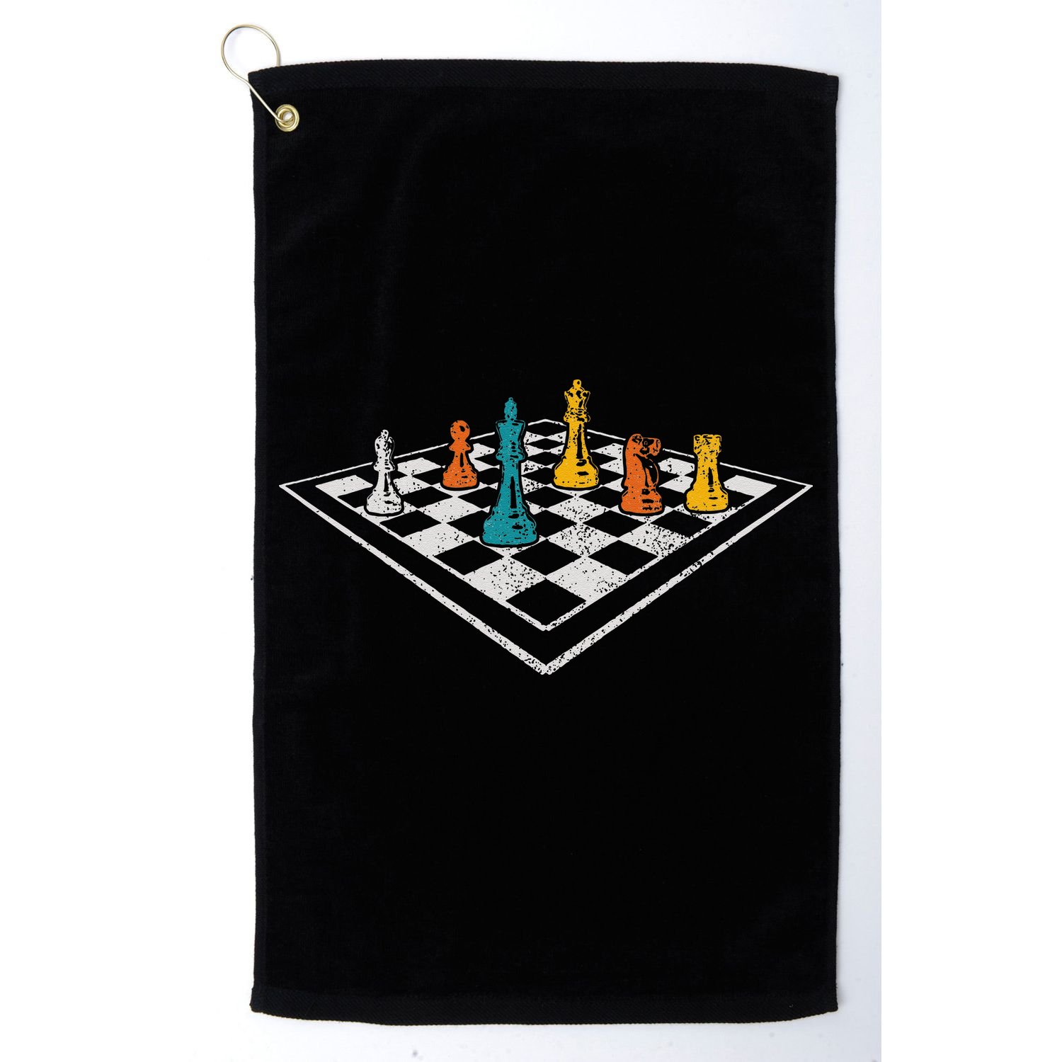Chess Master Vintage Retro Club Chess Player Golf Towel