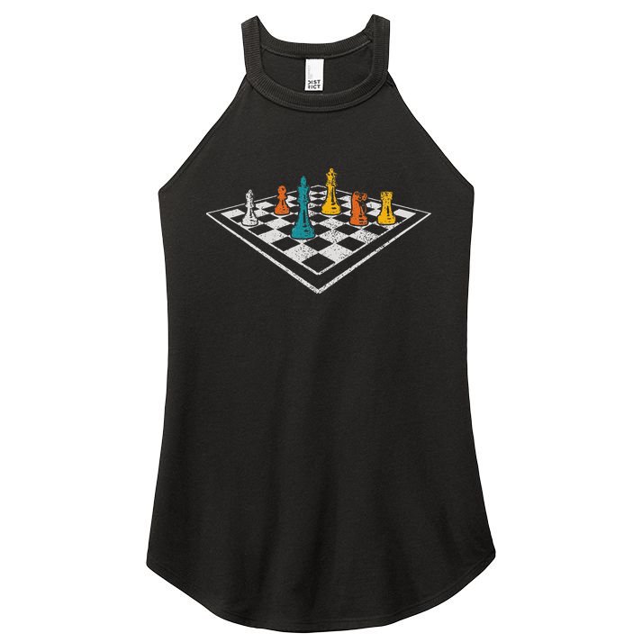Chess Master Vintage Retro Club Chess Player Women's Perfect Tri Rocker Tank