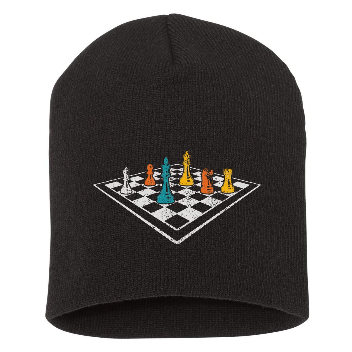 Chess Master Vintage Retro Club Chess Player Short Acrylic Beanie