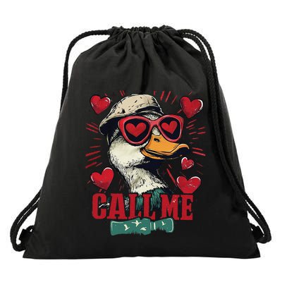 Call Me Valentines Duck Hunting Hunter Drawstring Bag
