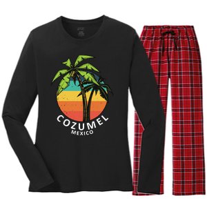 Cozumel Mexico Vacation Women's Long Sleeve Flannel Pajama Set 