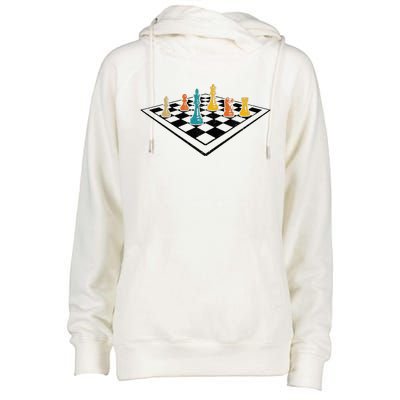 Chess Master Vintage Retro Club Chess Player Womens Funnel Neck Pullover Hood