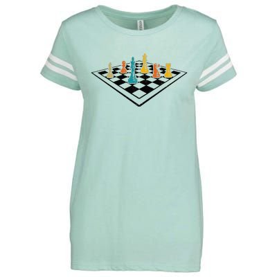 Chess Master Vintage Retro Club Chess Player Enza Ladies Jersey Football T-Shirt