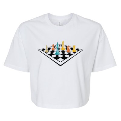 Chess Master Vintage Retro Club Chess Player Bella+Canvas Jersey Crop Tee