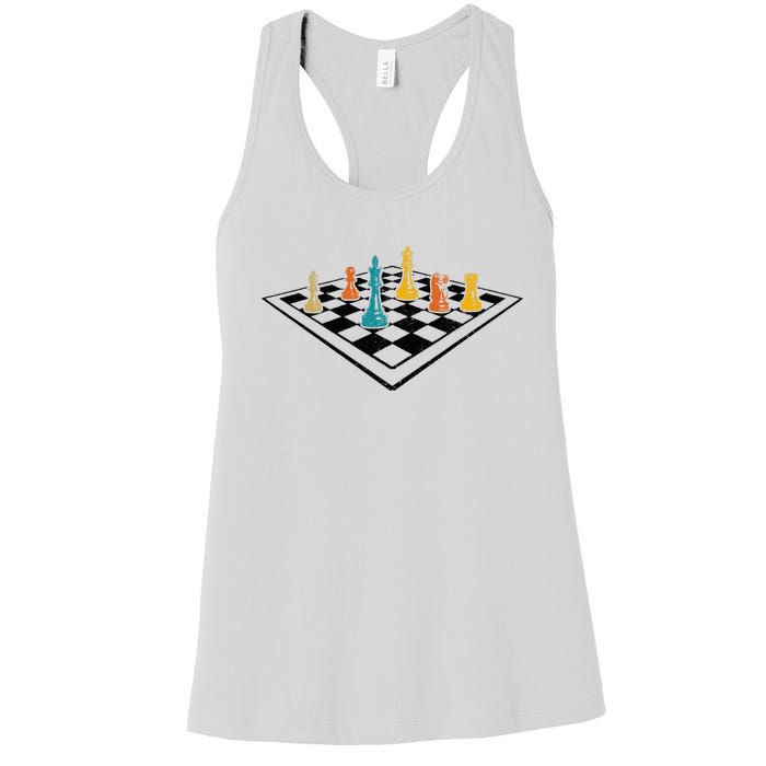 Chess Master Vintage Retro Club Chess Player Women's Racerback Tank