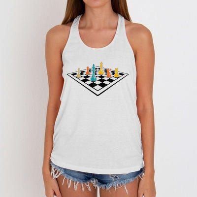 Chess Master Vintage Retro Club Chess Player Women's Knotted Racerback Tank