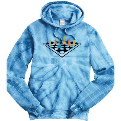 Chess Master Vintage Retro Club Chess Player Tie Dye Hoodie