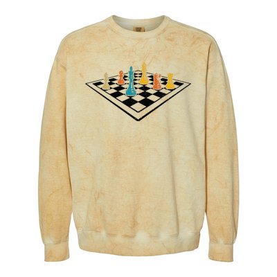 Chess Master Vintage Retro Club Chess Player Colorblast Crewneck Sweatshirt