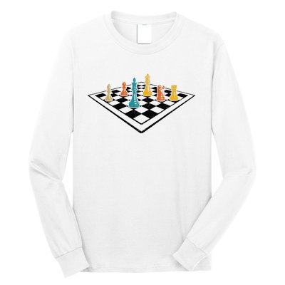 Chess Master Vintage Retro Club Chess Player Long Sleeve Shirt