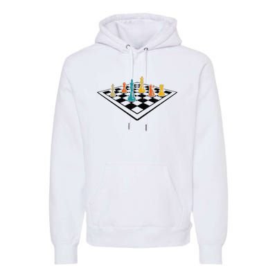 Chess Master Vintage Retro Club Chess Player Premium Hoodie