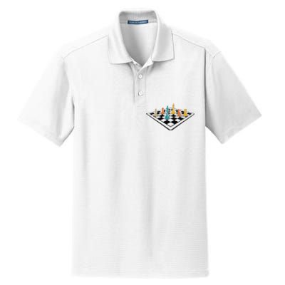 Chess Master Vintage Retro Club Chess Player Dry Zone Grid Polo