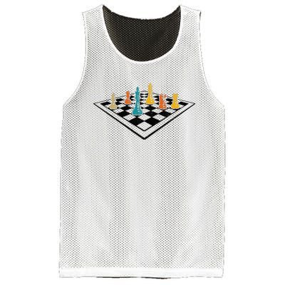 Chess Master Vintage Retro Club Chess Player Mesh Reversible Basketball Jersey Tank