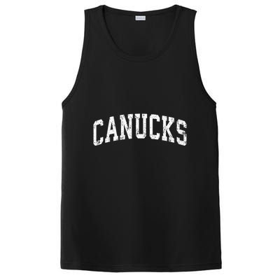 Canucks Mascot Vintage Athletic Sports Name Design PosiCharge Competitor Tank