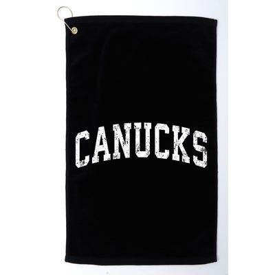 Canucks Mascot Vintage Athletic Sports Name Design Golf Towel