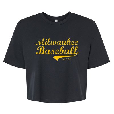 Classic Milwaukee Wisconsin Baseball Fan Retro Vintage Bella+Canvas Jersey Crop Tee