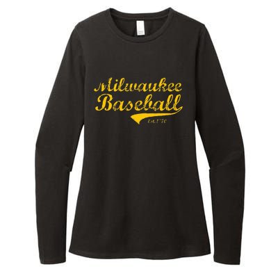 Classic Milwaukee Wisconsin Baseball Fan Retro Vintage Womens CVC Long Sleeve Shirt