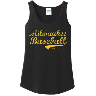 Classic Milwaukee Wisconsin Baseball Fan Retro Vintage Ladies Essential Tank