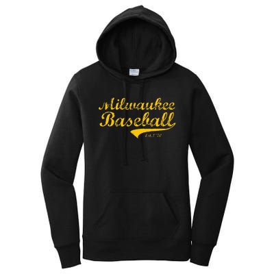 Classic Milwaukee Wisconsin Baseball Fan Retro Vintage Women's Pullover Hoodie