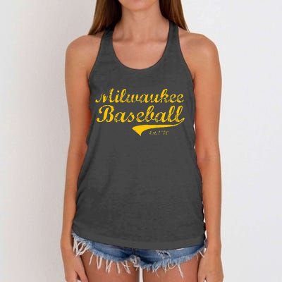 Classic Milwaukee Wisconsin Baseball Fan Retro Vintage Women's Knotted Racerback Tank