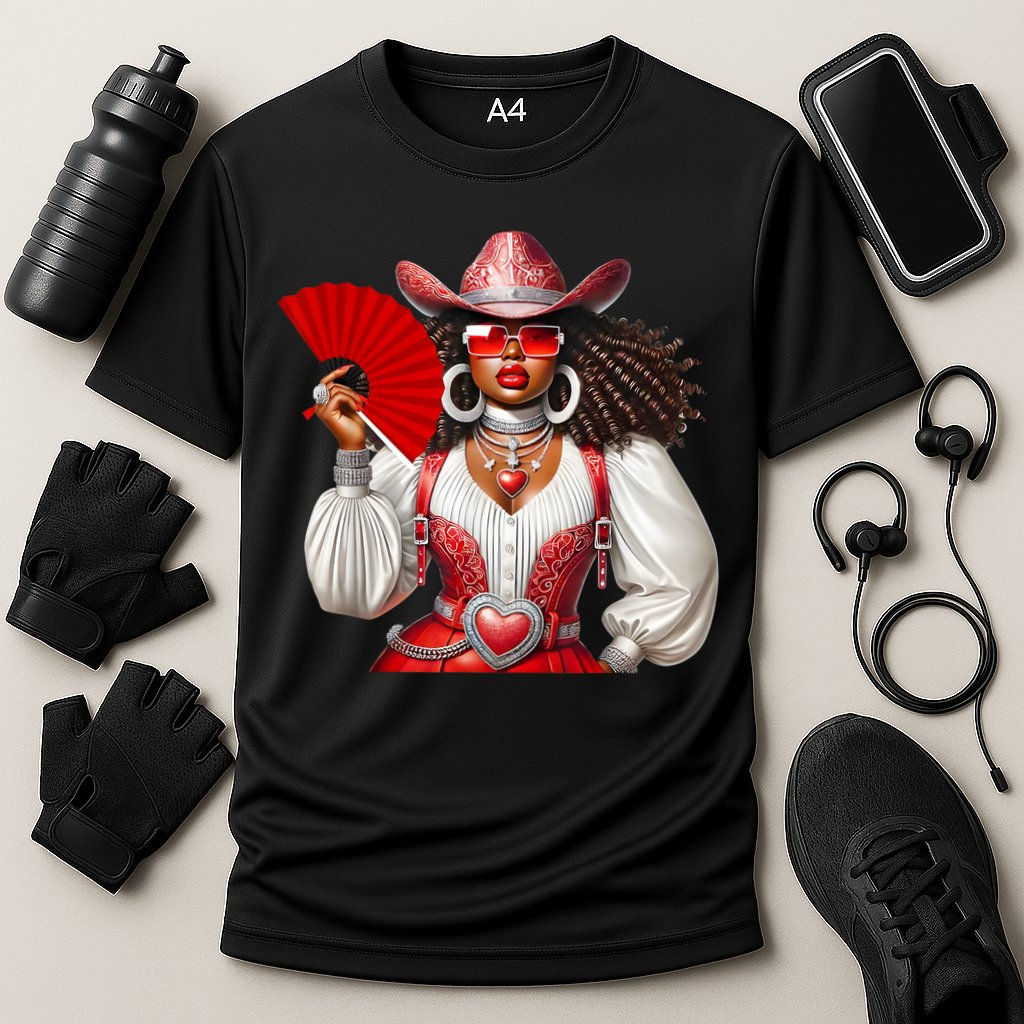 Cowgirl Melanin Western Country  Cooling Performance Crew T-Shirt
