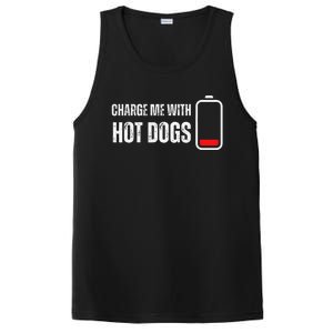 Charge Me With Hot Dogs Funny Wiener Hot Dog Lover PosiCharge Competitor Tank