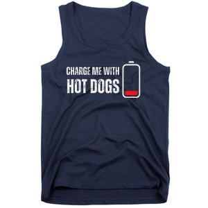 Charge Me With Hot Dogs Funny Wiener Hot Dog Lover Tank Top