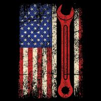 Car Mechanic Wrench Workshop Tools Us American Flag Mousepad