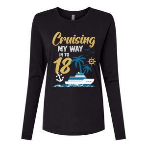 Cruising My Way Into 18th Birthday Cruise 18 Years Old Womens Cotton Relaxed Long Sleeve T-Shirt