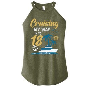 Cruising My Way Into 18th Birthday Cruise 18 Years Old Women's Perfect Tri Rocker Tank