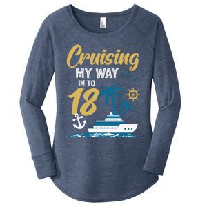 Cruising My Way Into 18th Birthday Cruise 18 Years Old Women's Perfect Tri Tunic Long Sleeve Shirt